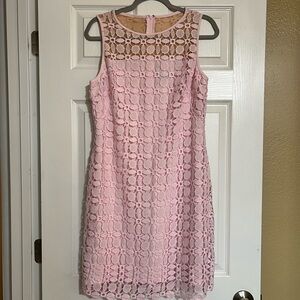 Ralph Lauren Pink Lace Midi Dress